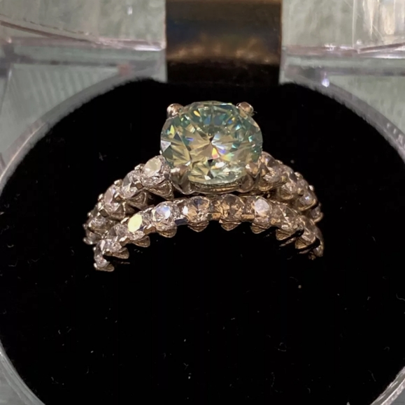 Jewelry - ONE DAY SALE ONLY!! Gorgeous Moissanite Diamond Engagement Set!! WOW!! 💍🤍💍🤍